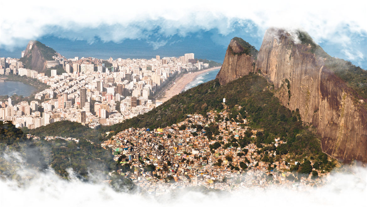 Une favela à Rio de Janeiro